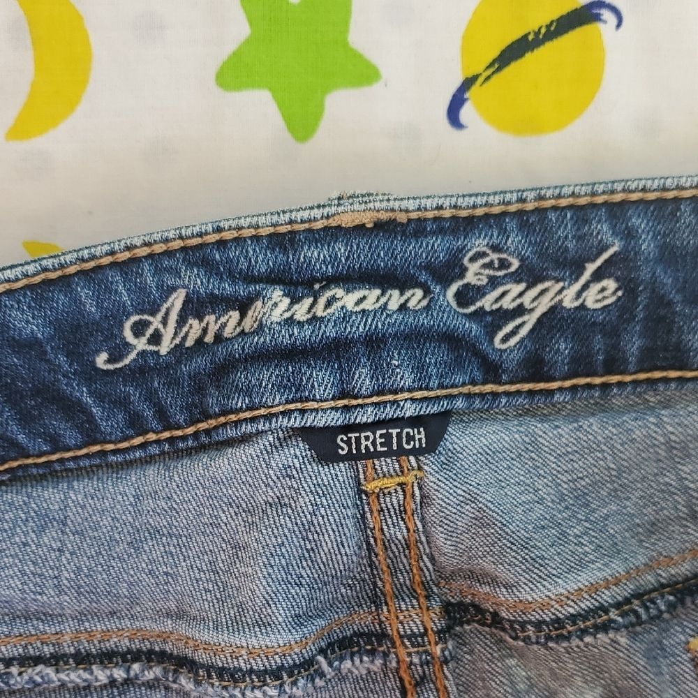 American Eagle Outfitters Ripped Blue Wide Leg Jeans Womens Size 18 - Picture 2 of 6